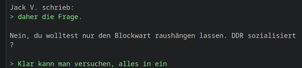 Textausschnitt aus einem Internetforum