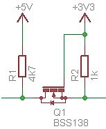 Schaltplan mit MOSFET Q1 BSS138