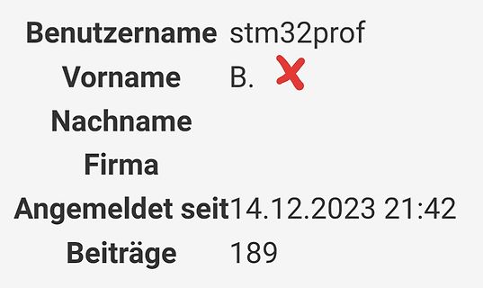 Benutzerprofil eines Forenmitglieds