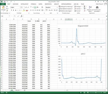 Screenshot einer Tabellenkalkulation mit Diagramm