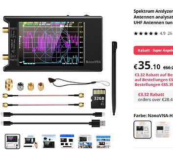 NanoVNA Vektor-Netzwerkanalysator mit Zubehör