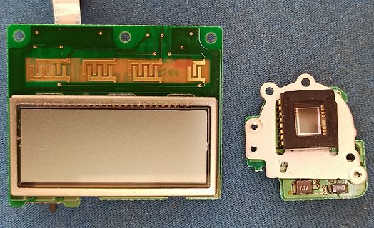 LCD-Display und Sensor-Modul auf Leiterplatte