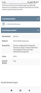 Produktdatenblatt einer Chrom-Nickel-Legierung