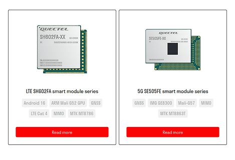 Quectel LTE und 5G Smart Module Serien