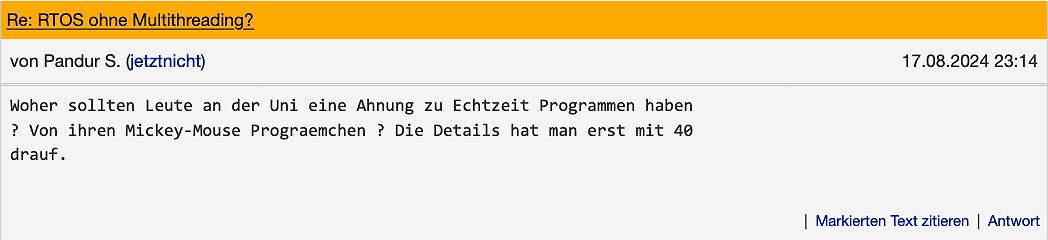 Beitrag in einem deutschsprachigen Online-Forum