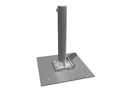 Metallischer Pfosten mit Bodenplatte