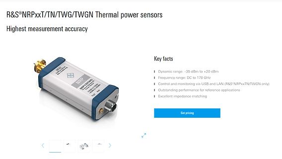 Produktseite von R&S Thermal Power Sensoren