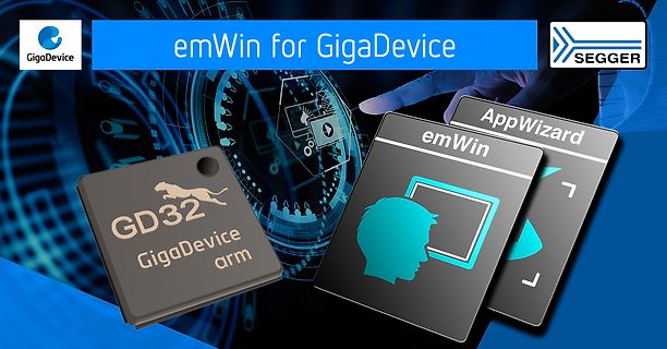 Werbegrafik für emWin für GigaDevice Mikrocontroller