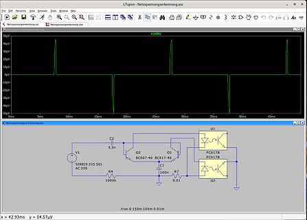 LTspice Simulation Schaltplan und Wellenform