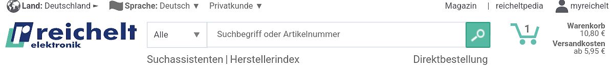 Header der Webseite reichelt elektronik