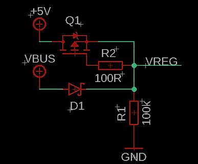 Schaltplan mit MOSFET und Spannungsteiler