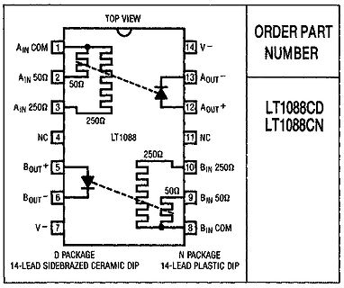 Pinbelegung des LT1088 ICs
