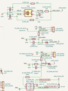 Schaltplan mit Rotary Encoder und Testpunkten