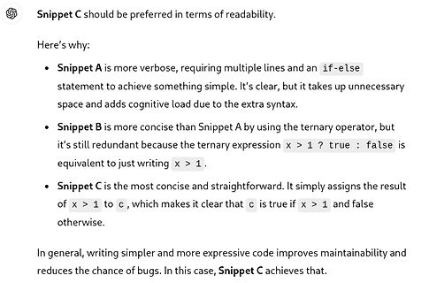 Textvergleich von Code-Snippets zur Lesbarkeit