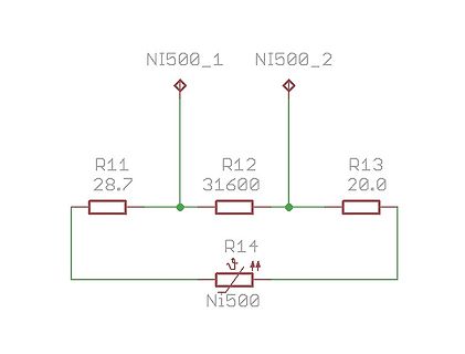 Schaltplan mit Widerständen und NTC-Sensor