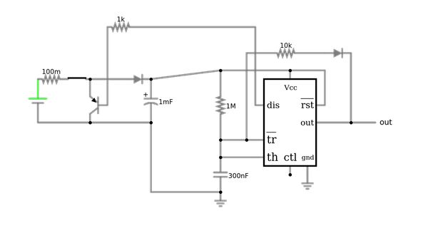 Schaltplan einer Schaltung mit Transistor und IC