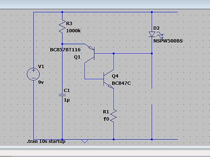 Schaltplan mit Transistoren und LED