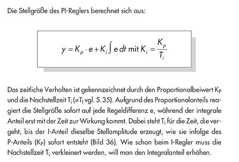 Erklärung der PI-Regler Formel