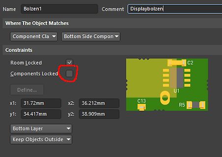 Screenshot einer CAD-Software für Leiterplatten-Layout