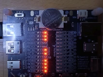 USB-C Kabel Checker Platine mit LEDs