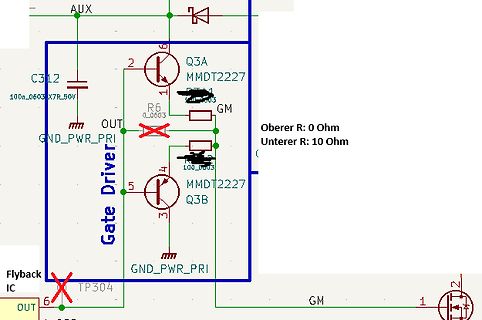 Ausschnitt eines Schaltplans mit Gate Driver