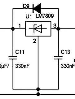 Schaltplan mit Spannungsregler LM7809
