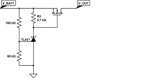 Schaltplan mit TL431 und MOSFET
