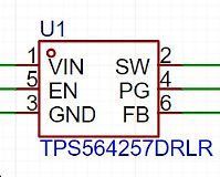 Bauteilsymbol eines TPS564257DRLR Schaltreglers