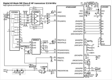 Schaltplan eines 5W HF-Transceivers