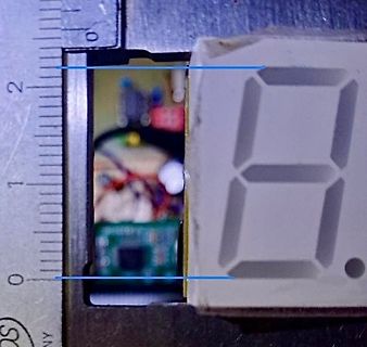 Messung der Höhe einer 7-Segment-Anzeige mit Lineal