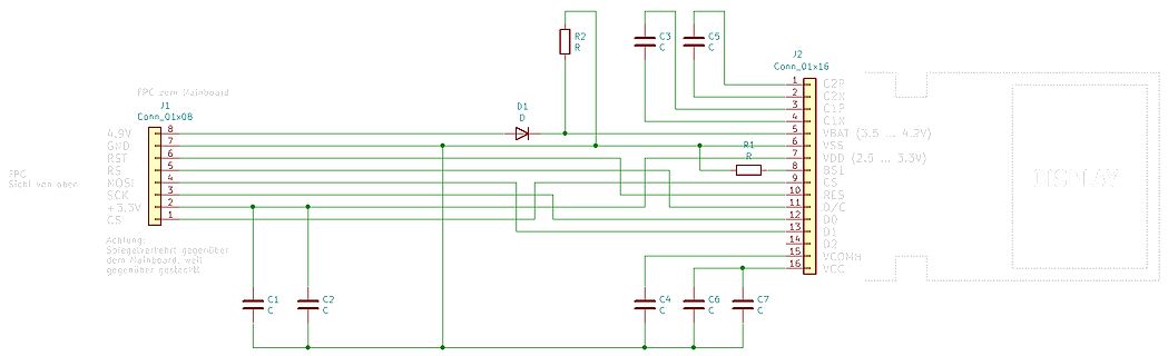 Elektronischer Schaltplan mit Steckverbindern und passiven Bauteilen