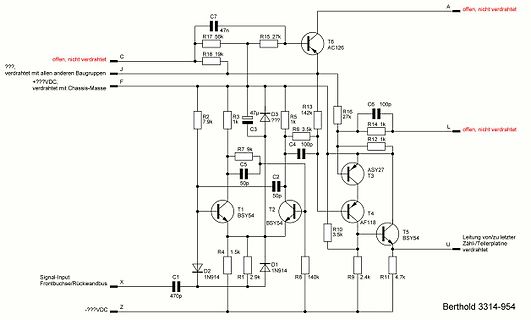 Schaltplan einer Elektronikschaltung