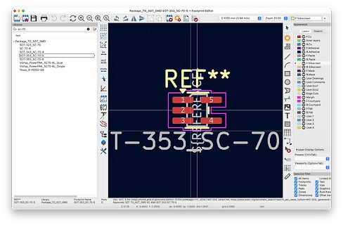 CAD-Ansicht eines Footprint-Editors