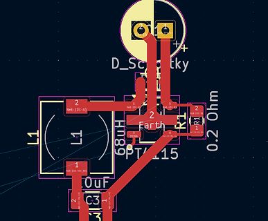 Ausschnitt eines PCB-Layouts mit Bauteilen
