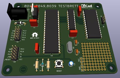 3D-CAD-Ansicht eines Leiterplatten-Layouts
