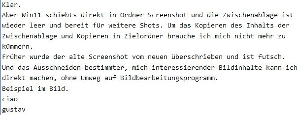 Text über Windows 11 Screenshot-Funktion