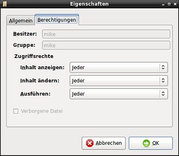 Dateieigenschaften Fenster Berechtigungen