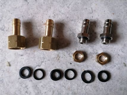Messing-Schnellkupplungen, Muttern und O-Ringe