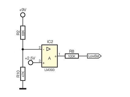 Schaltplan eines Komparators mit LM393