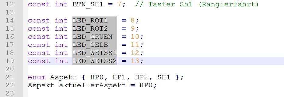 Ausschnitt eines Programmquellcodes