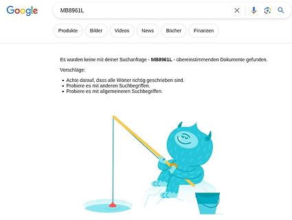 Google-Suchergebnisseite ohne Treffer für MB8961L