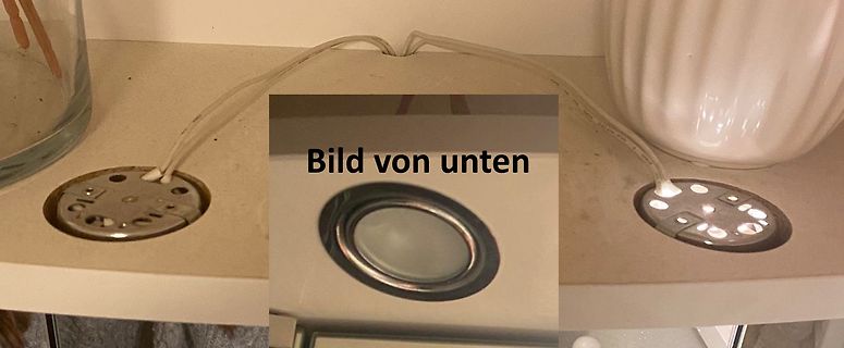 Ansicht von oben und unten einer LED-Einheit