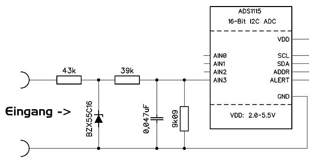 Schaltplan mit ADS1115 ADC