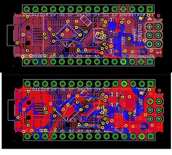 PCB-Layout eines Arduino-Boards
