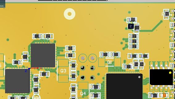 CAD-Ansicht eines Leiterplatten-Layouts