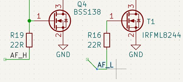 Ausschnitt eines Schaltplans mit MOSFETs