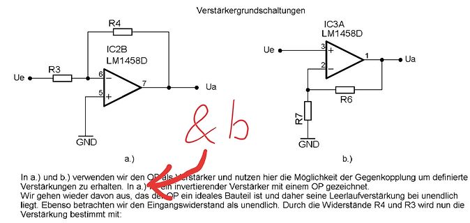 Schaltpläne zweier Operationsverstärker-Schaltungen