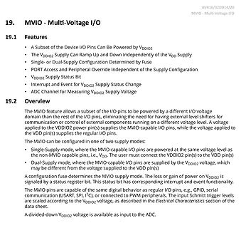 Datenblatt-Ausschnitt zu MVIO Multi-Voltage I/O