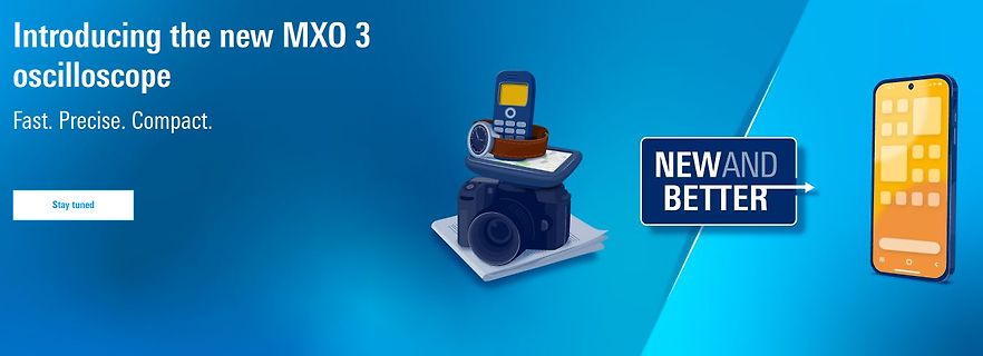 Werbebanner für das neue MXO 3 Oszilloskop