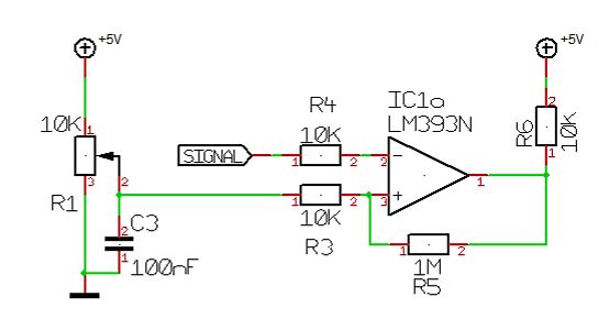 Schaltplan mit LM393N Komparator